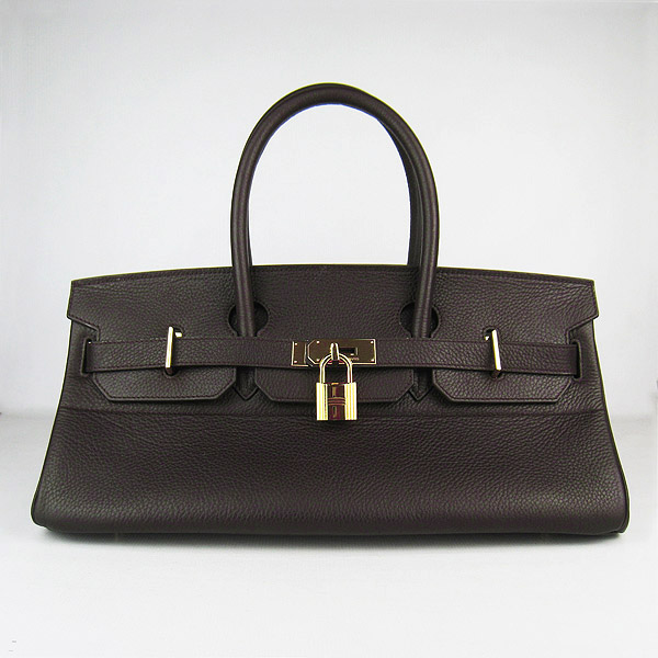 Cheap Hermes Birkin 42cm Replica Togo Leather Bag Dark Coffee 62642